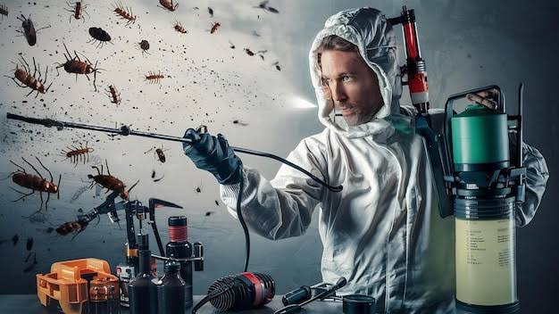 Expert examining and eliminating pests directly