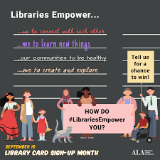 Please share the link to this post. September Is Library Card Sign Up Month Conferences Events