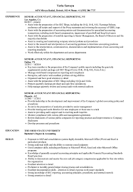 Senior Accountant Financial Reporting Resume Samples Velvet Jobs