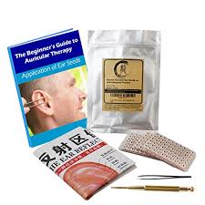 Multi Condition Ear Seed Acupressure Kit 600 Counts Ebook Placement Chart Probe Acupuncture Ear Chart Tweezers