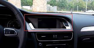 For Audi A4 B8 2008 2015 Stainless Chrome Dashboard Navigation Frame Cover Trim Interior Chromium Styling Part Audi A4 B8 Decorative Boxes Interior Accessories