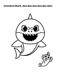 Sing, dance and color wonderful images baby shark, pinkfong and other popular characters from music videos on youtube channel. Grandma Shark Doo Doo Doo Coloring Page Free Printable Coloring Pages For Kids