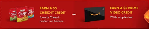 2.4 get $5 prime video & $5 cheezit's credit when watching 8 hours w how to get it: 5 Prime Video Credit 5 Cheez It Credit For Watching Amazon Prime Movies The Money Ninja