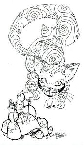 Just Touched Up The Darkness Of The Lines A Bit Cheshire Cat Coloring Page Steampunk Coloring Animal Coloring Pages Cat Coloring Page