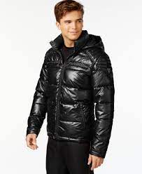 Guess Hooded Puffer Jacket Coats Jackets Men Macy S Jackets Mens Jackets Shiny Jacket