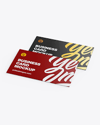 Paper Business Cards Mockup In Stationery Mockups On Yellow Images Object Mockups