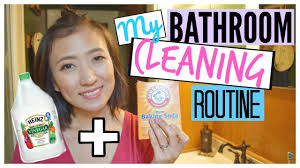 Wait five minutes as you boil your kettle. How To Deep Clean Your Bathroom With Baking Soda And Vinegar My Bathroom Cleaning Routine Youtube