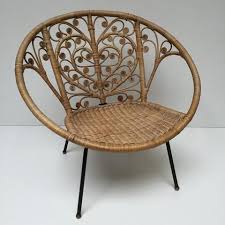 Vintage Boho Peacock Lovehearts Wicker Rattan Chair Fauteuil En Rotin Vintage Boheme Volutes Free Delivery Uk Livr Chair Wicker Rattan Chair Vintage Chairs