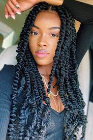 The style is achieved by dividing the hairs into several sections, twisting strands of hair, then twisting two twisted strands around one another. 50 Stunning Passion Twists Hairstyles Curly Girl Swag