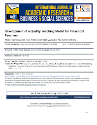 Pendidikan agama islam hukum islam. Pdf Development Of A Quality Teaching Model For Preschool Teachers