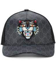 Gucci Angry Cat Appliqued Coated Canvas And Mesh Baseball Cap In 1060 Black Black Modesens Gucci Hat Hats For Men Gucci Men