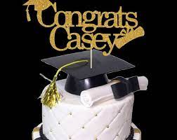 Graduation Cake Topper Personalized Graduation Cake Topper Etsy Graduation Cakes Graduation Cake Toppers High School Graduation Cakes