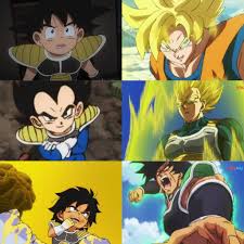 The Three Saiyans As Children And Adults Anime Dragon Ball Super Anime Dragon Ball Dragon Ball Goku