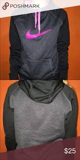Black And Grey Nike Jacket Black And Dark Grey Nike Hoodie Size Small Black And Dark Grey With Hot Pink Nike Swoosh Women Nike Hoodies For Women Nike Jackets Women Nike Women Sweatshirt