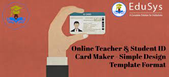 Schools can issue student id cards for proof of enrollment, library privileges, or field trips using this student id card template. Online Teacher Student Id Card Maker Simple Design Template Format