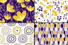 See more ideas about purple yellow, purple, yellow violet. Purple And Yellow Floral Seamless Digital Paper Floral Patterns By Vr Digital Design Thehungryjpeg Com