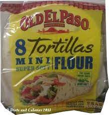 Diets And Calories Old El Paso Mini Super Soft Tortillas