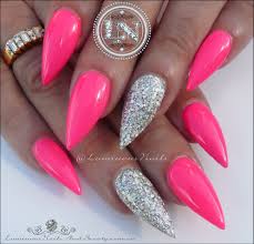 Shop for acrylic nail kit online at target. Stunning Hot Pink Silver Sculptured Acrylic Stiletto Nails Pink Acrylic Nails Luminous Nails Pink Stiletto Nails