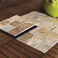 Lot De 4 Dalles Clipsables Naturel L 30 X L 30 Cm X Ep 23 Mm Dalles Pierre Naturelle Pierre