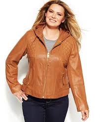 Michael Michael Kors Plus Size Knit Inset Hooded Leather Jacket Jackets Blazers Plus Size Stylish Jackets Leather Jacket With Hood Leather Jackets Online