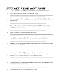 Latihan definisi nilai pendidikan moral. Latihan Ayat Aktif Dan Ayat Pasif