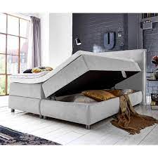 hellgraues boxspringbett mit stauraum in 180x200 oder 140x200 oder 160x200 zita bettkasten haus boxspringbett