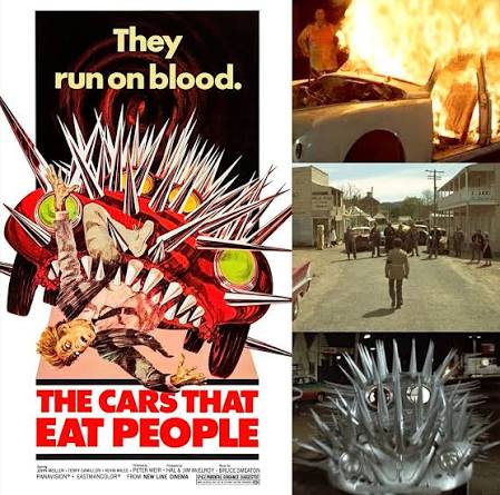 Writer/Director Peter Weir's cult horror comedy 'The Cars That Eat People'  (aka 'Cars' • 'The Cars That Ate Paris') sped to theaters in North America  fifty years ago this week 🚘🩸☠️ TRIVIA: '