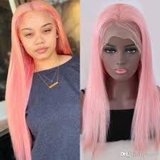 Pink Full Lace Human Hair Wigs Pre Plucked Brazilian Remy Glueless Straight Light Pink Lace Front Wig Front Lace Wigs Human Hair Human Hair Wigs Wig Hairstyles