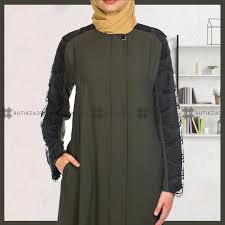 Kolu Tul Detayli Ferace Yesil