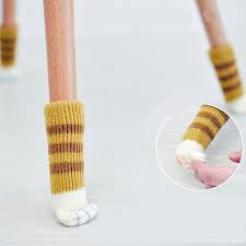 We all know that cats would rather scratch furniture and wallpapers than floor! 4pcs Cat Paw Chair Socks Catcabz