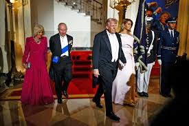 King Charles and Queen Camilla Pose Next to White House Portrait of Trump from 2024 Assassination Attempt