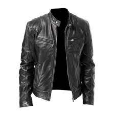 Men S Plus Size Leather Motorcycle Biker Long Sleeve Collar Zipper Coat Jacket Walmart Com Walmart Com