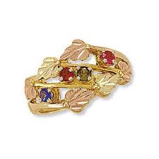 1 inch wide stainless steel back made in usa comes in a gift box with a certificate of authenticity and a warranty card. Landstroms Black Hills Gold Mothers Ring With Birthstones D2155 Black Hills Gold Jewelry Black Hills Gold Mothers Ring Gold
