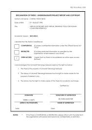 Official secrets act — for other uses, see official secrets act (disambiguation). Declaration Of Thesis Undergraduate Project Report And Copyright