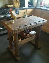 rustic workbench table butchers block