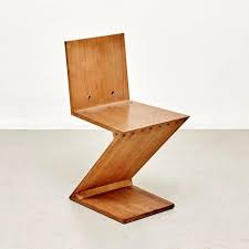 gerrit rietveld mid century modern wood zig zag chair for metz and co 1968 chair mid century modern wood dutch furniture