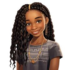 Cute Little Black Girls Illustration V.108, 6 PNG Bundle, Braids, Pigtails,  Magic Clipart Princess, Commercial Use Afro Kids Prints Tshirt