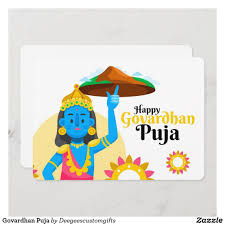 Govardhan Puja Holiday Card Zazzle Com In 2020 Custom Holiday Card Holiday Design Card Holiday Cards