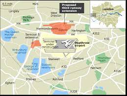 Third Runway Heathrow Map 22.11.07. Map - Heathrow, Proposed Third Runway Extension. | Guardian.co.uk  | Guardian.co.uk