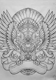 Sketsa gambar tato keren sobsketsa. Garuda On Behance Sketsa Gambar Serigala Unsur Seni
