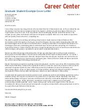 Following the outline of this free graduate assistant cover letter sample should lead you to a good end result. Graduate Student Example Cover Letters