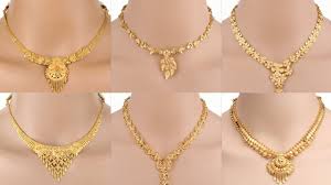 Latest Gold Necklace Designs In Medium Weight Bridal Necklaces Jewellery Design 2019 In 2021 Necklace Designs Gold Necklace Designs Gold Necklace