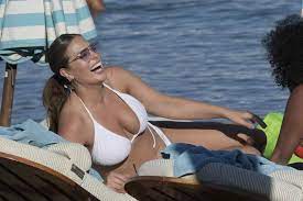 Ashley Graham Cameltoe On The Beach In Greece - CelebritySlips