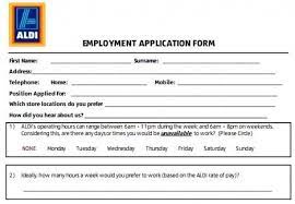 Aldi Job Application Form Job Application Printable Job Applications Application