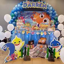 party decor on instagram darren s birthday party thank you mom darren chandra for trustin shark birthday party birthday party 3rd birthday parties