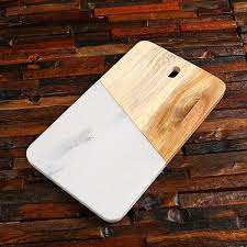 Luxurious White Marble And Wood Cutting