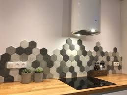 a sample of gray mix concrete hexagon tiles kb2 4pcs deco maison interieur credence cuisine carrelage credence