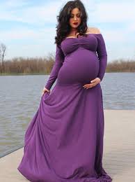 Maternity Formal Gowns Off The Shoulder Simple Slim Fit Style Plus Size Maternity Dresses Maternity Gowns Formal Purple Maternity Dress
