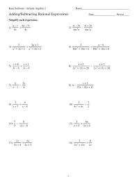 Algebra 2 2020 kuta software llc. Adding Subtracting Rational Expressions Kuta Software