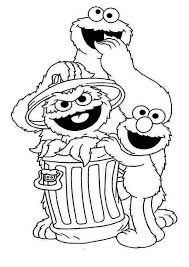 Sesame street coloring coloring, oscar the grouch drawing at getdrawings, 67 best sesame street coloring images on sesame street coloring sesame click on the coloring page to open in a new window and print. Cookie And Elmo With Oscar In Garbage Can In Sesame Street Coloring Page Sesame Street Coloring Pages Elmo Coloring Pages Coloring Books
